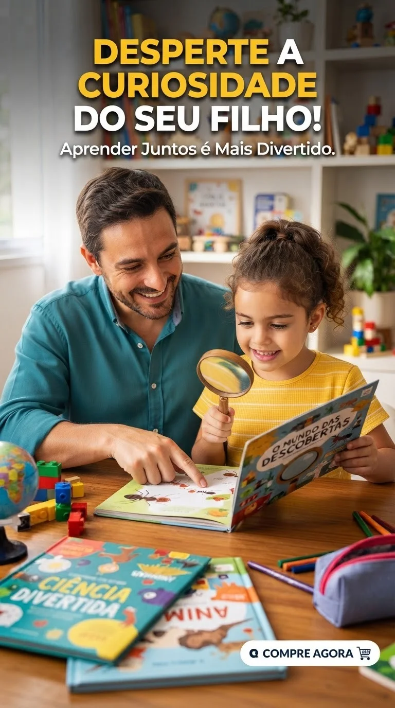 Pai e filha aprendendo juntos com livros e atividades educativas